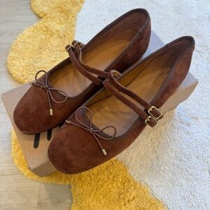 Madewell The Greta Double Strap Ballet Flat - Mahogany